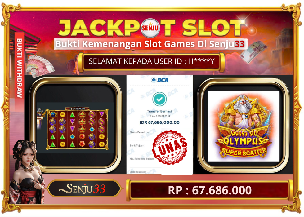 🎰 SENJU33 JACKPOT SLOT Rp. 67.686.000 LUNAS 🎉