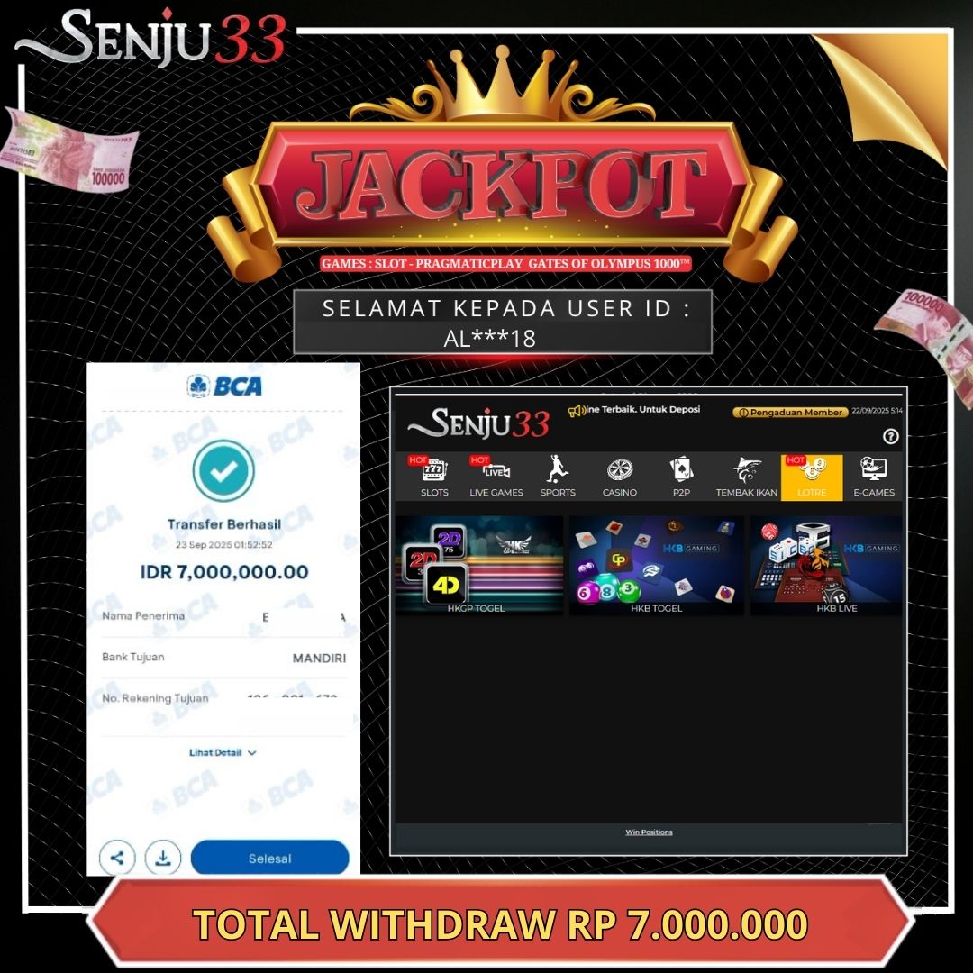 🎰 SENJU33 JACKPOT SLOT Rp. 7.000.000 LUNAS 🎉