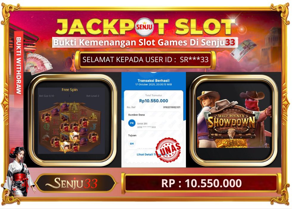 🎰 SENJU33 JACKPOT SLOT Rp. 10.550.000 LUNAS 🎉