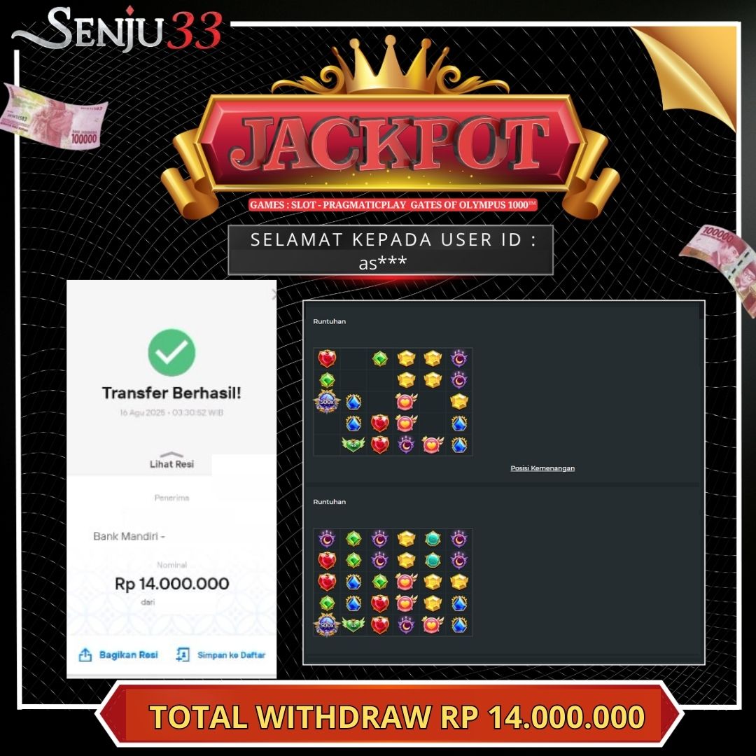 🎰 SENJU33 JACKPOT SLOT Rp. 14.000.000 LUNAS 🎉