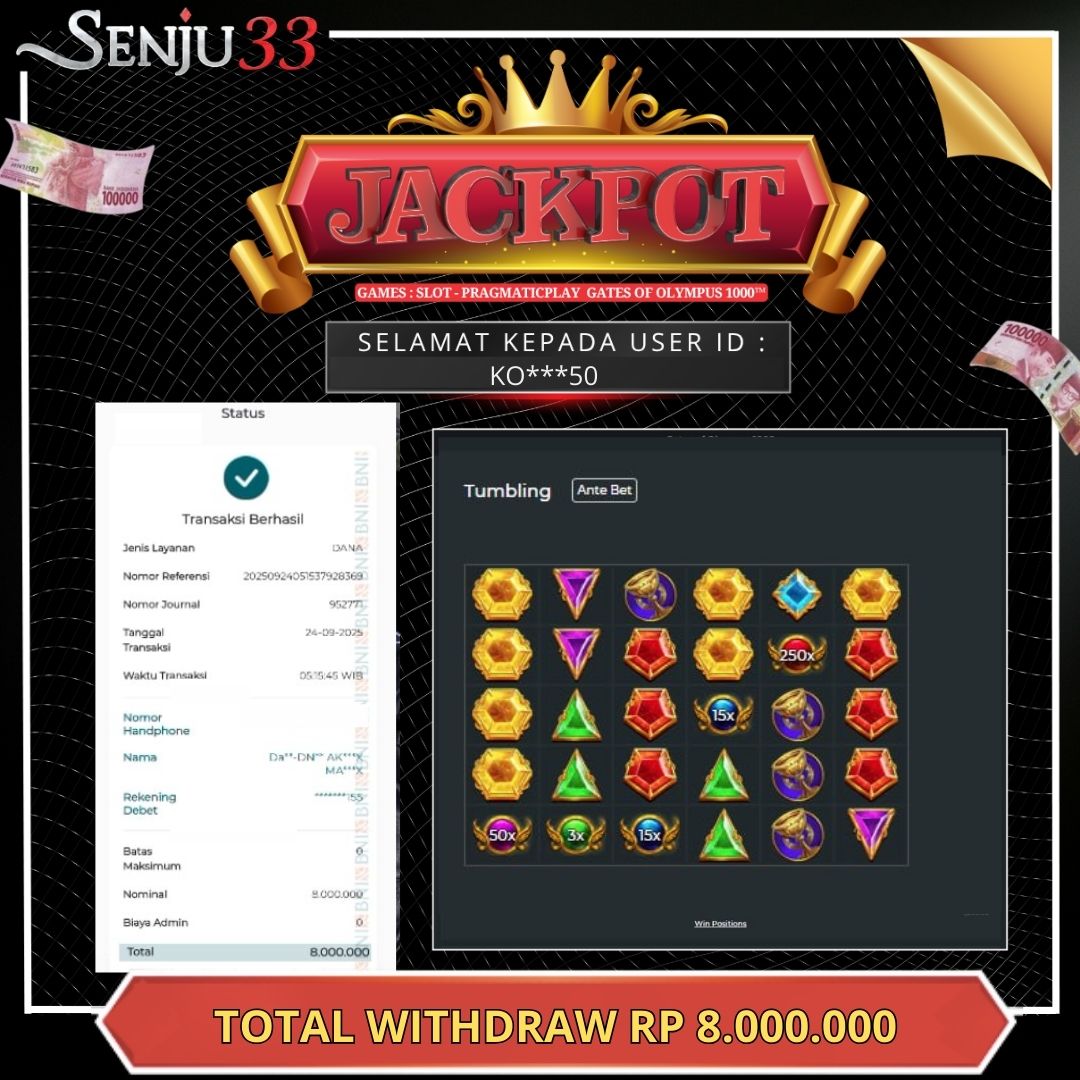 🎰 SENJU33 JACKPOT SLOT Rp. 8.000.000 LUNAS 🎉
