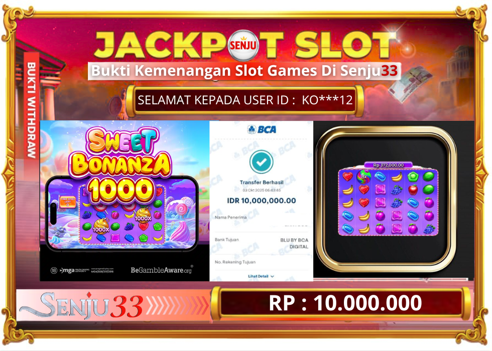🎰 SENJU33 JACKPOT SLOT Rp. 10.000.000 LUNAS 🎉