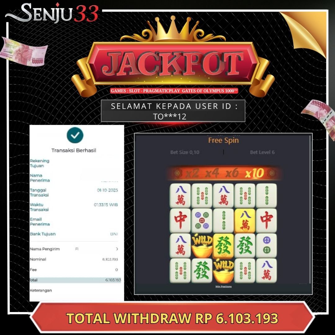 🎰 SENJU33 JACKPOT SLOT Rp. 6.103.193 LUNAS 🎉