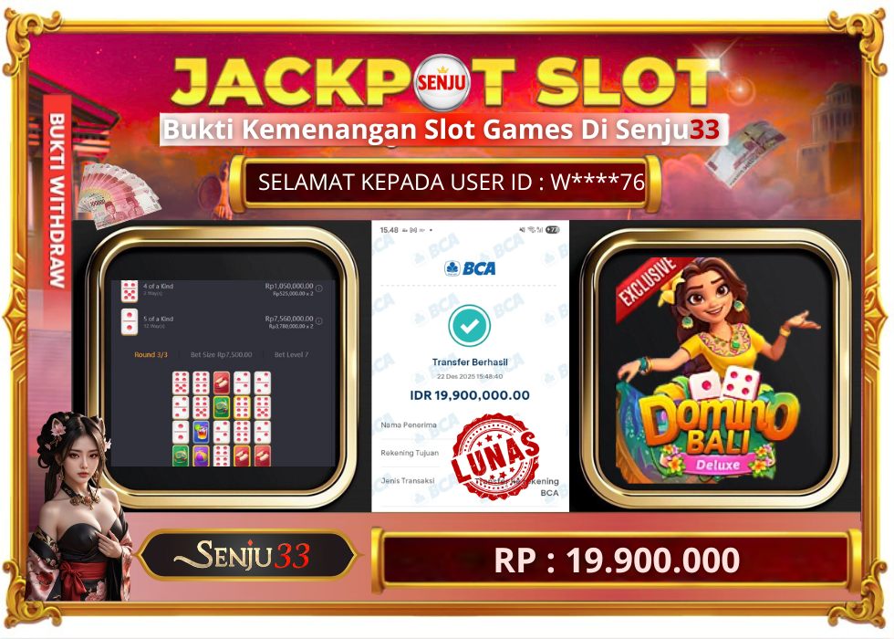 🎰 SENJU33 JACKPOT SLOT Rp. 19.900.000 LUNAS 🎉