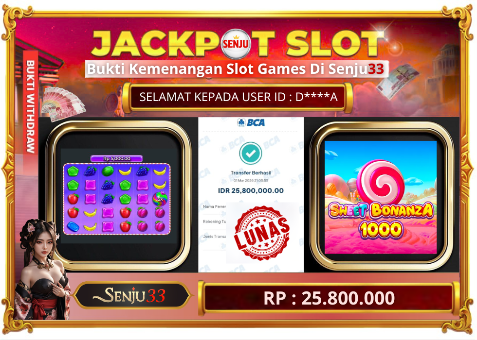 🎰 SENJU33 JACKPOT SLOT Rp. 25.800.000 LUNAS 🎉